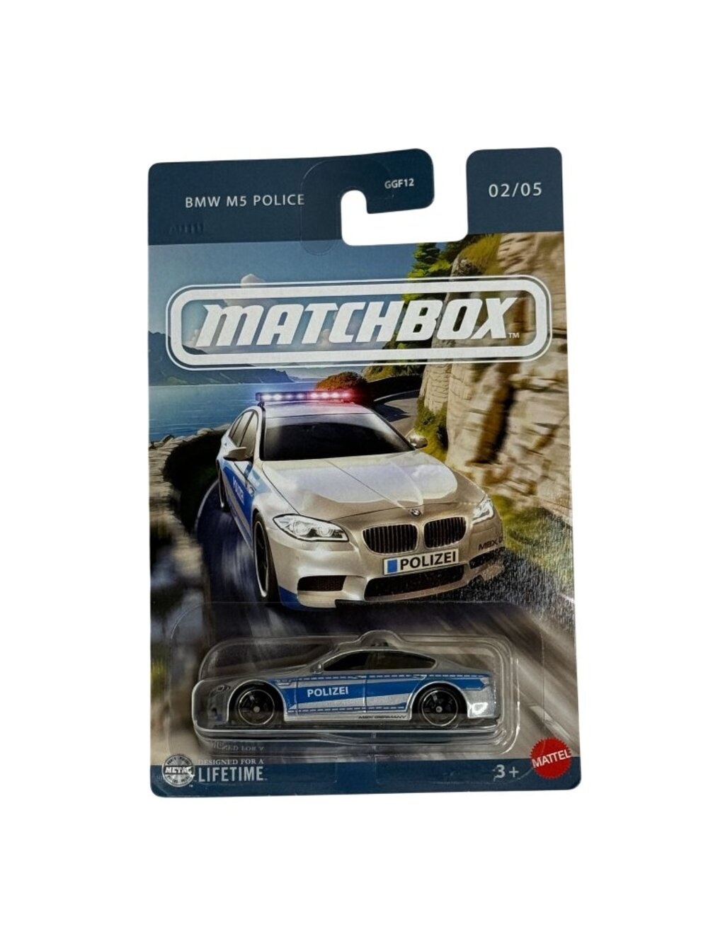 Matchbox BMW M5 Police Car Diecast 1:64 White Black New on Card